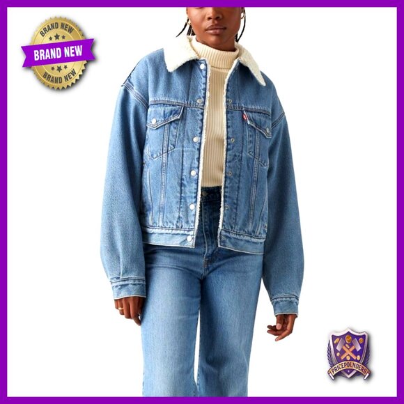 Jackets & Blazers - 90s Sherpa Trucker Jacket Relaxed Fit Retro Y2K Chic Denim Outerwear
